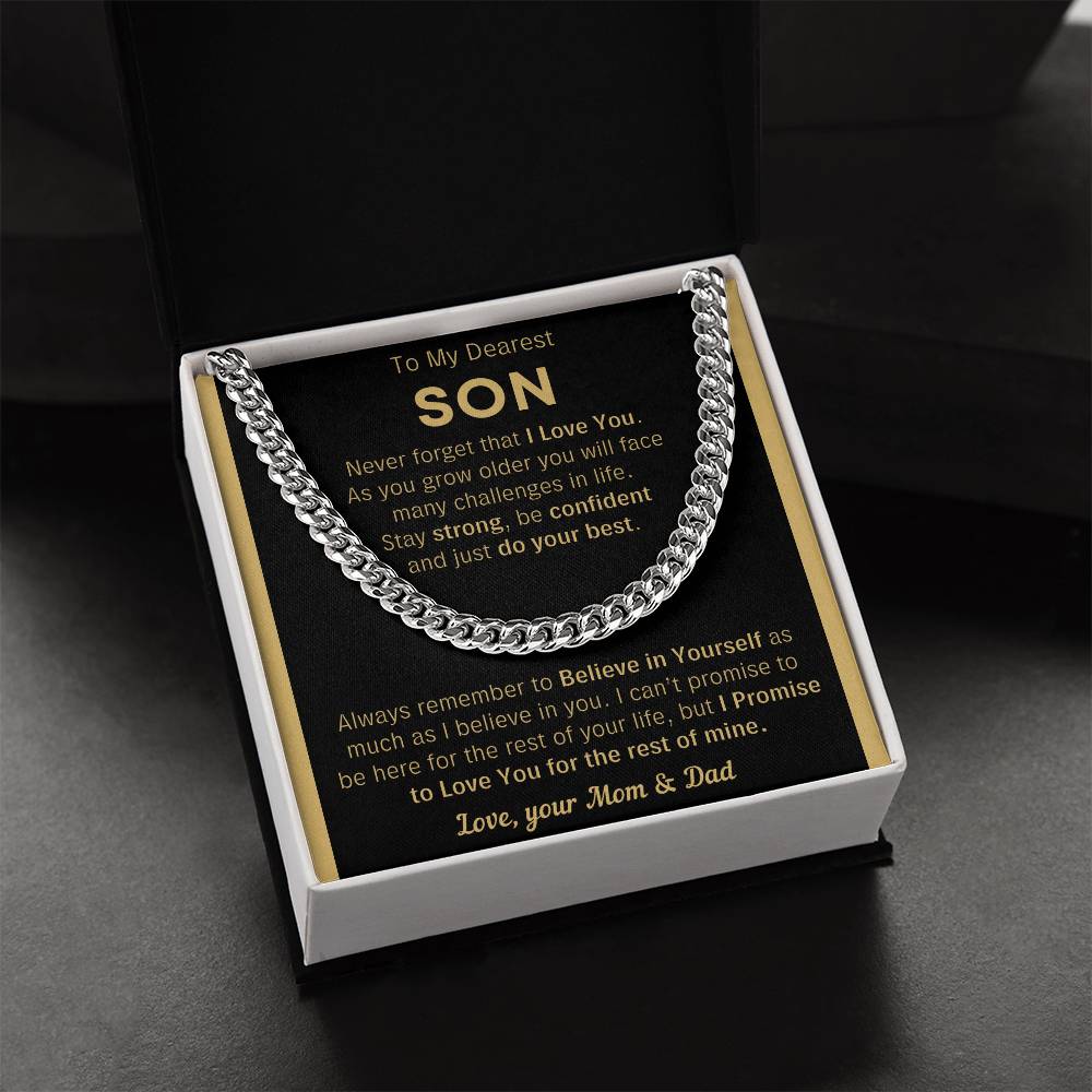 To My Son Just Do Your Best - Cuban Link Chain - Clmd10