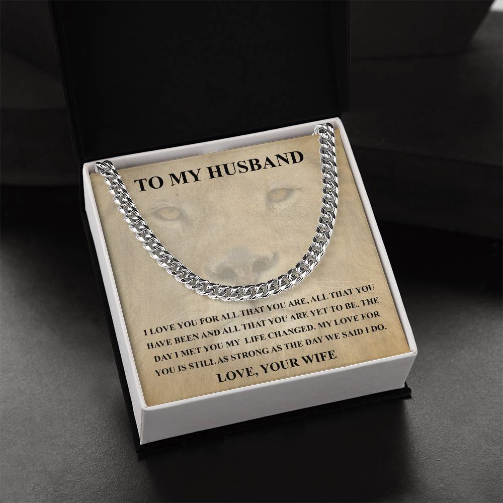 Husband Fathers Day Gift Silver Cuban Link Chain For Men Husband Birthday Gift Anniversary Gift For Husband From Wife