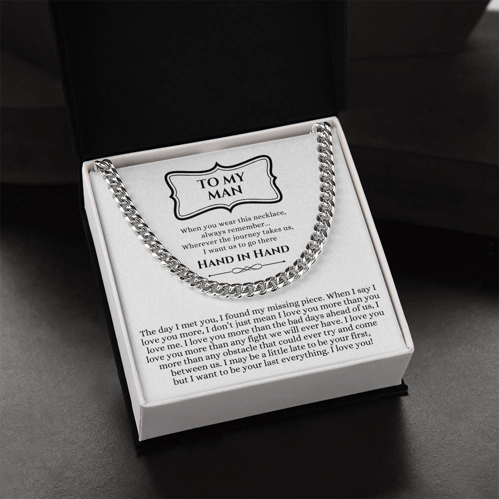 Valentines Day Gift For Him Chain Necklace Gift For Him Promise Necklace Gift To My Man Birthday Gift For Boyfriend An Cuban Link Chain