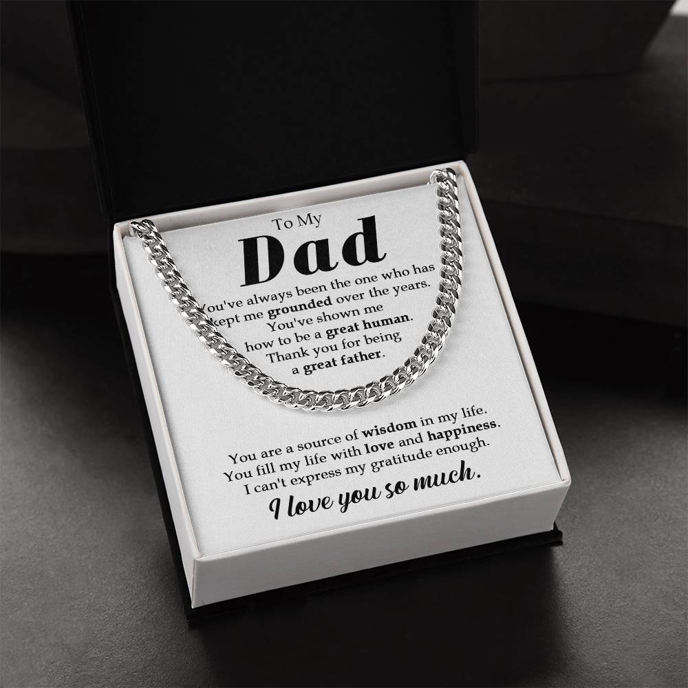 To My Dad Cuban Chain Necklace Gifts For Dad From Daughterson Fathers Day Gift Dad Birthday Gift Cuban Link Chain