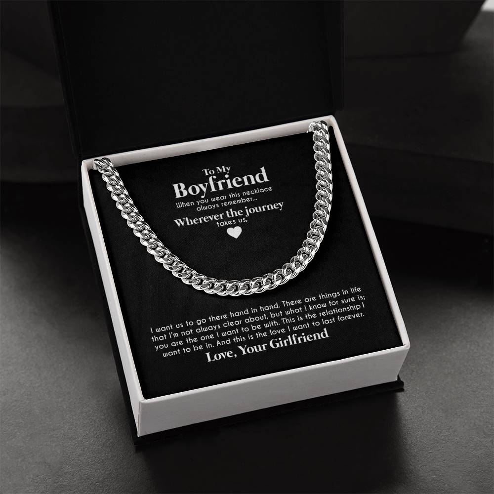 To My Boyfriend Cuban Link Chain Necklace