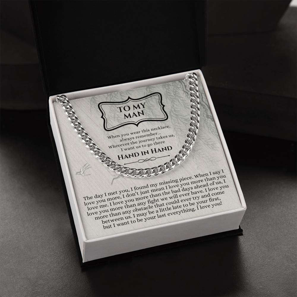 Valentines Day Gift For Him Chain Necklace Gift For Him Promise Necklace Gift To My Man Birthday Gift For Boyfriend An Cuban Link Chain