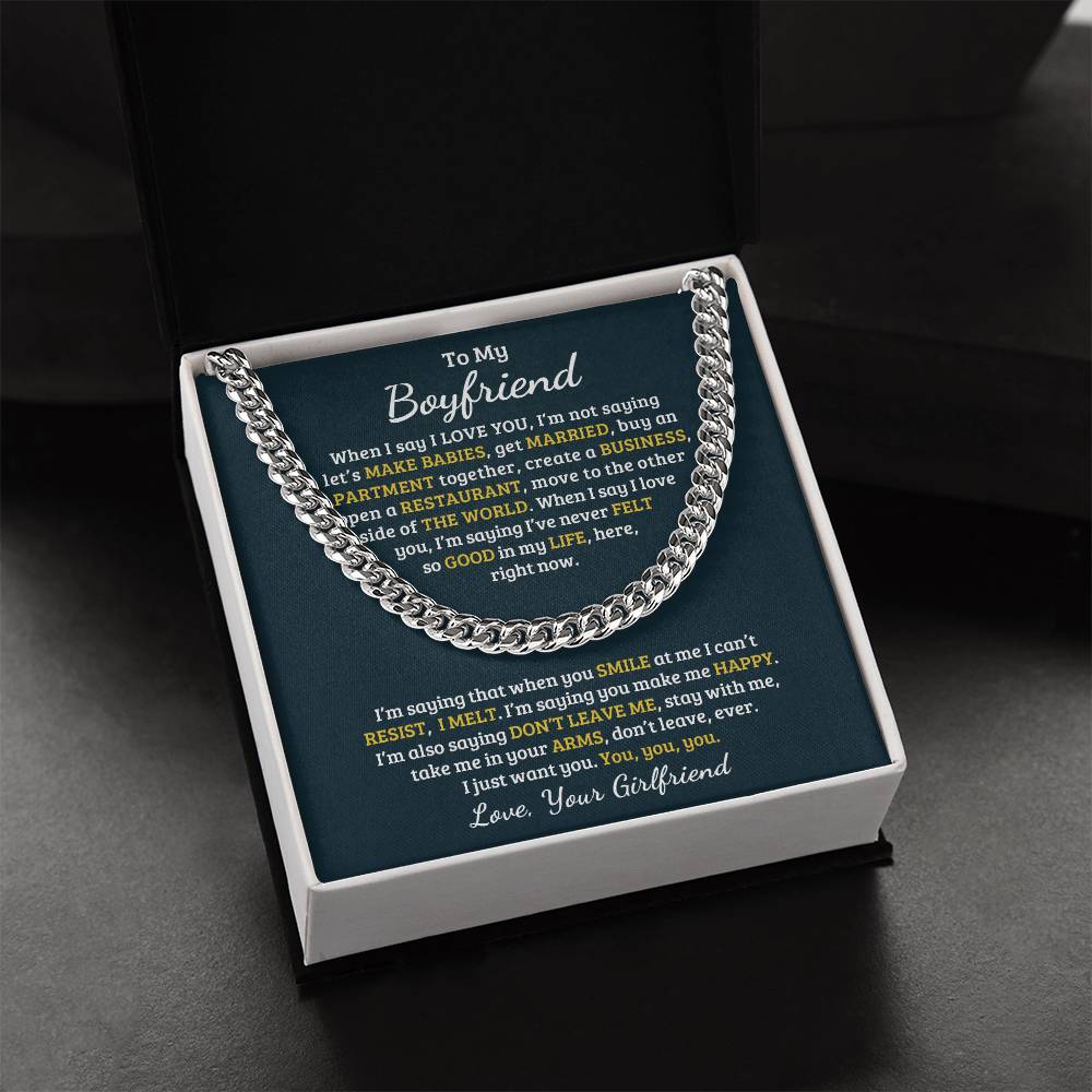 Valentine's Day Gift For Boyfriend Cuban Link Chain