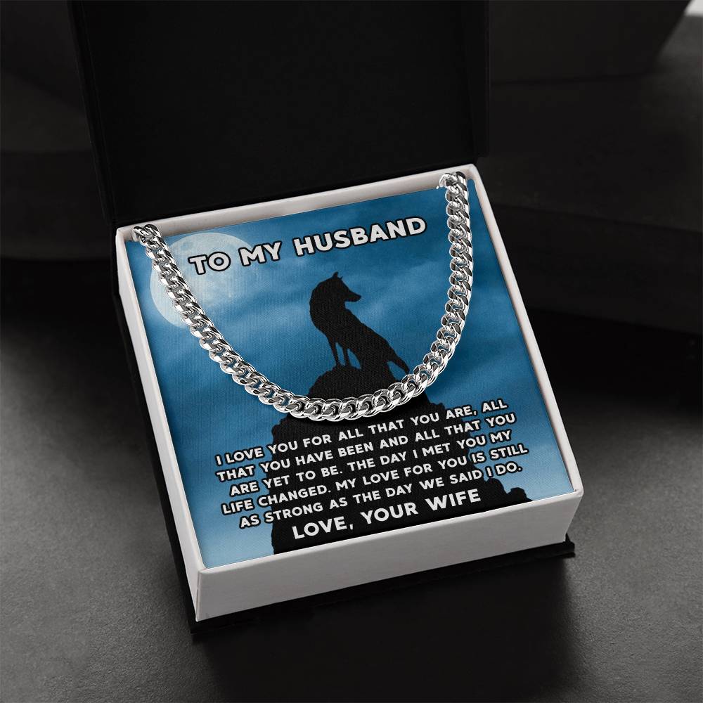Husband Fathers Day Gift Silver Cuban Link Chain For Men Husband Birthday Gift Anniversary Gift For Husband From Wife