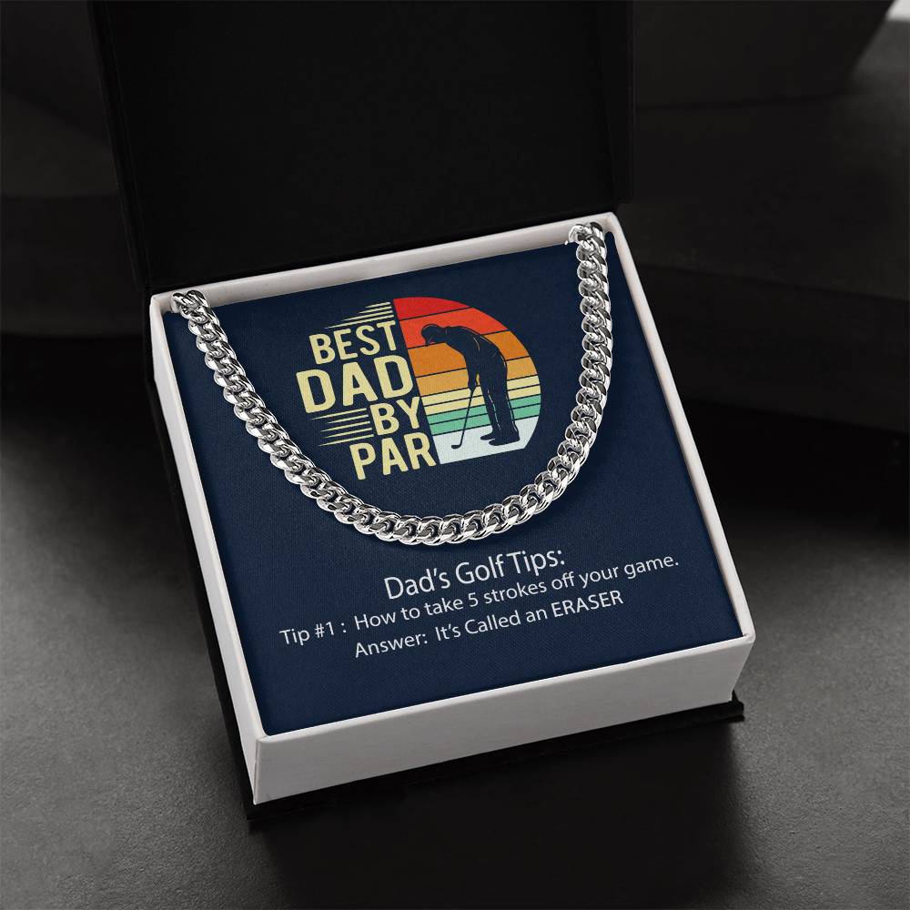Cuban Link Chain Men Best Dad By Par Gift Necklace For Dad Father's Day Gift Dad Birthday Gift