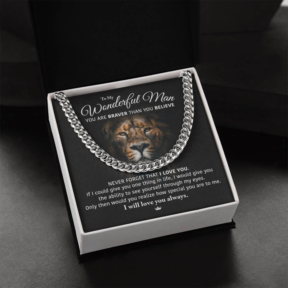 My Wonderful Man - Perfect Gift For Him Cuban Link Chain