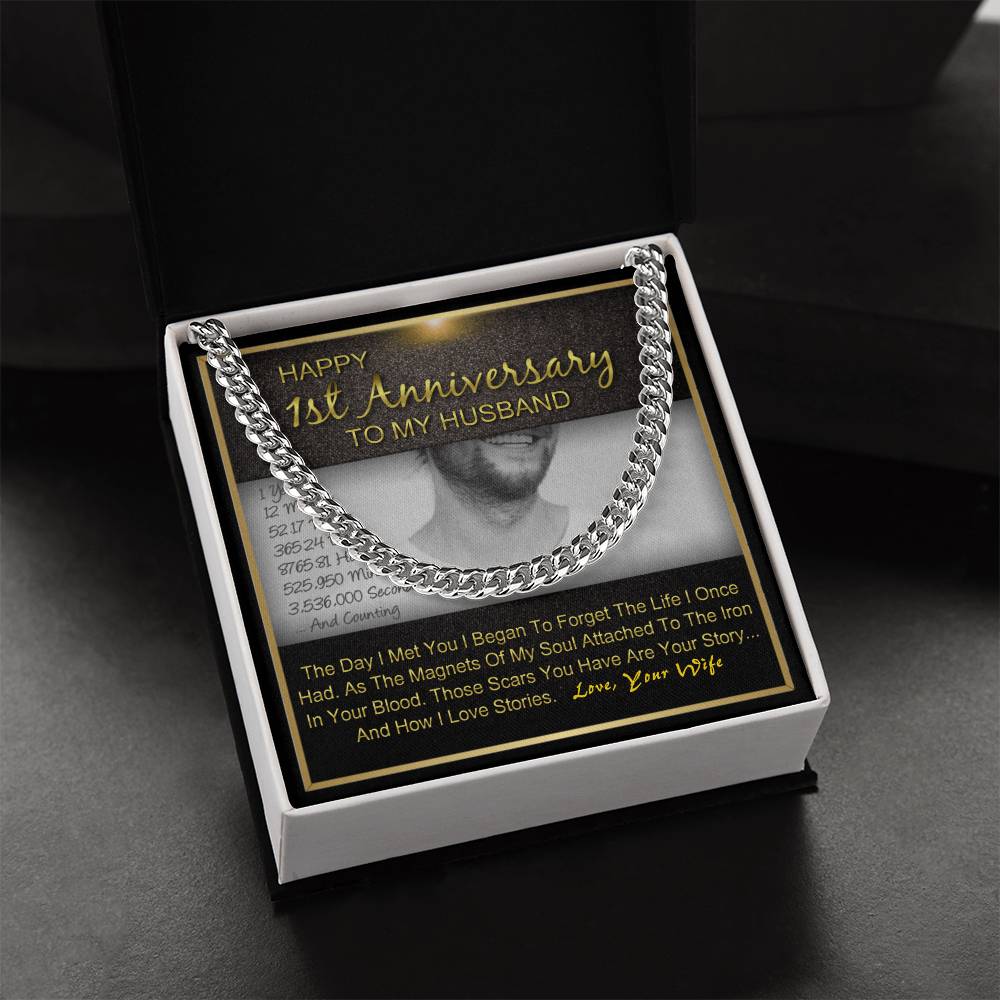 Happy 1St Year Anniversary To My Husband Cuban Link Chain