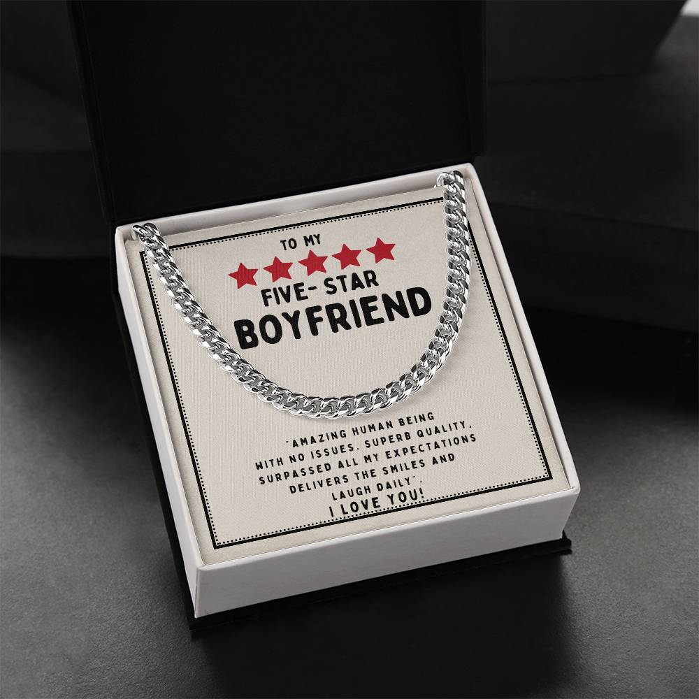 To My Five Star Boyfriend Cuban Necklace Cuban Link Chain