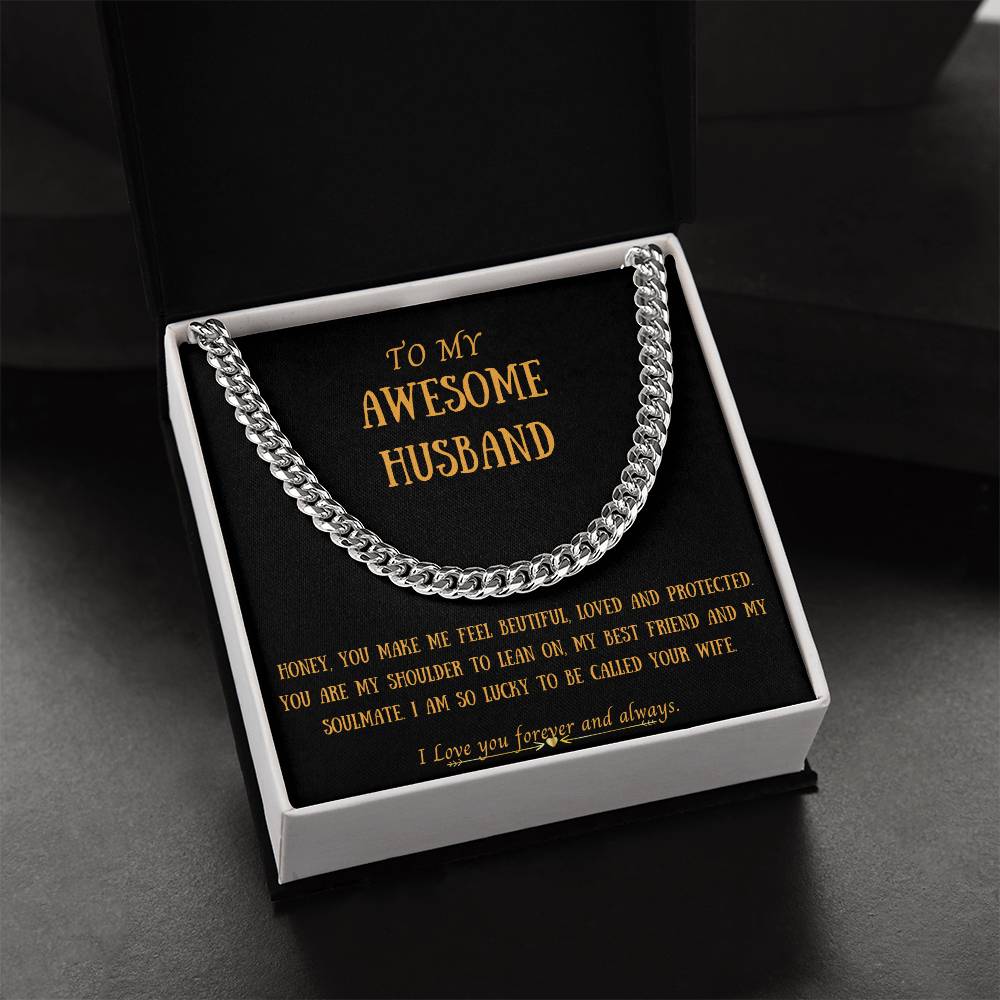 Awesome Husband  Cuban Chain Necklace For Him Cuban Link Chain