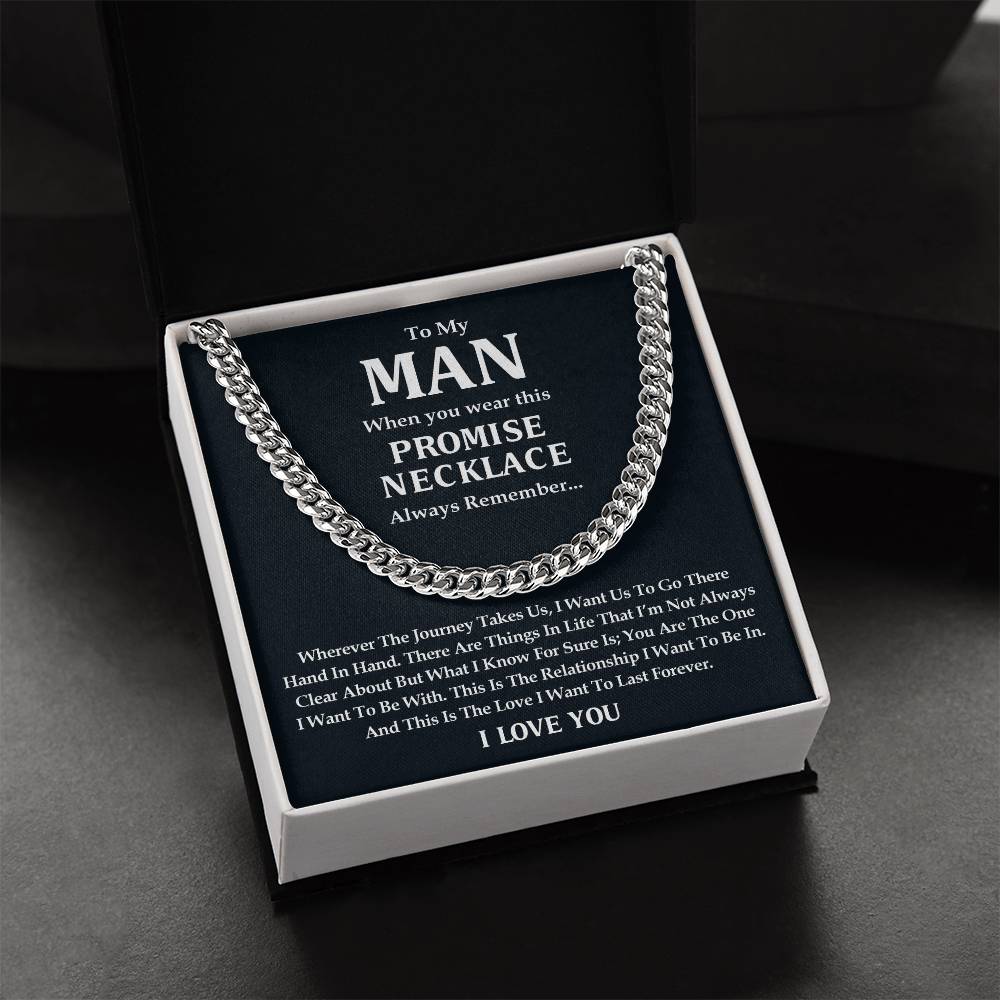 To My Man  Cuban Link Chain Necklace