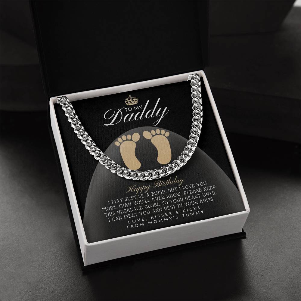 From A Bump To Daddy To My Daddy New Daddy Gift Daddy To Be Gift To My Daddy From A Bump Dad Necklace Gift New Dad Bir Cuban Link Chain