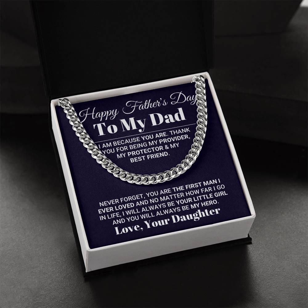 My Hero Father's Day Necklace Cuban Link Chain