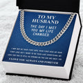 Husband Fathers Day Gift Silver Cuban Link Chain For Men Husband Birthday Gift Anniversary Gift For Husband From Wife