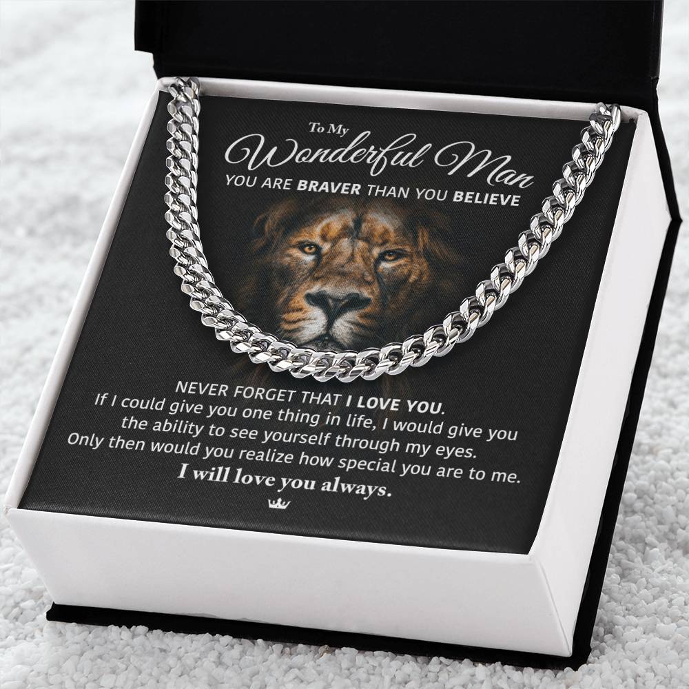 My Wonderful Man - Perfect Gift For Him Cuban Link Chain