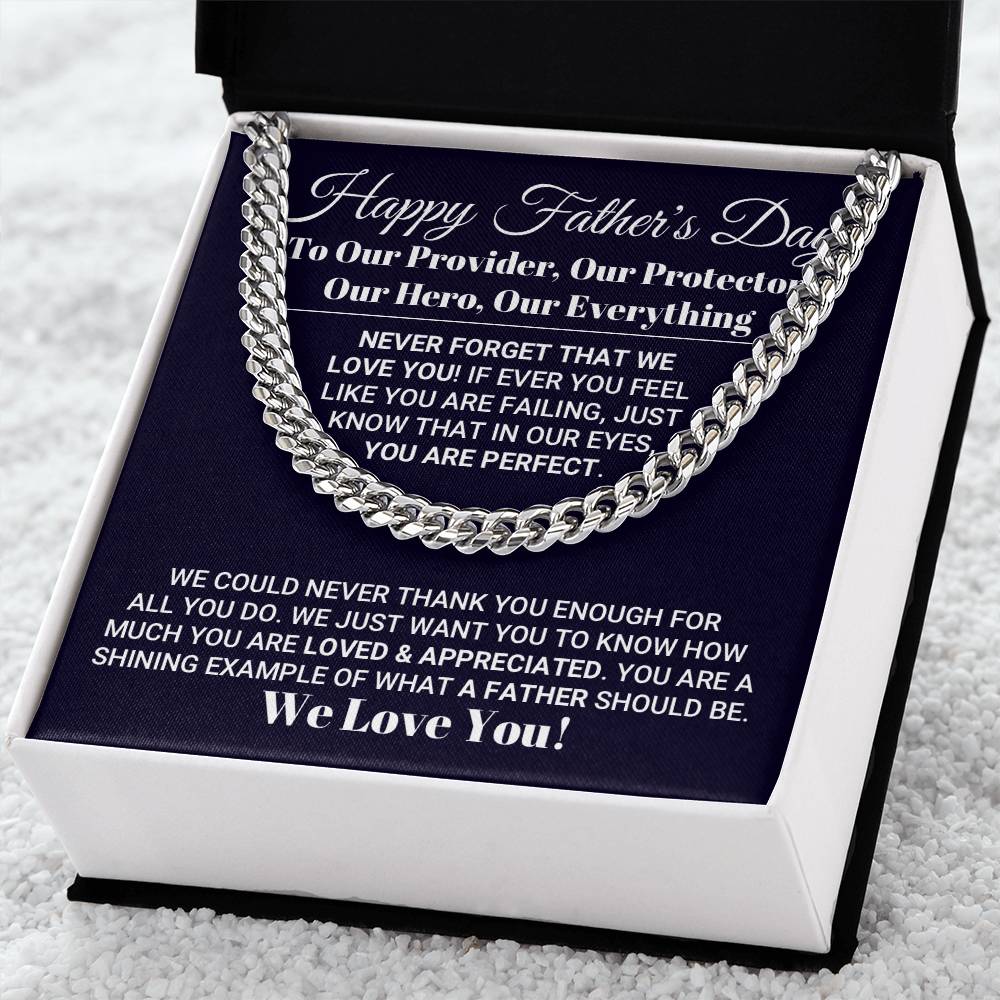 Our Everything Father's Day Necklace Cuban Link Chain