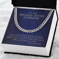 To My Badass Biker Husband From Wife - Cuban Link Chain Necklace For Biker Motorcycle Couple Gift For Him