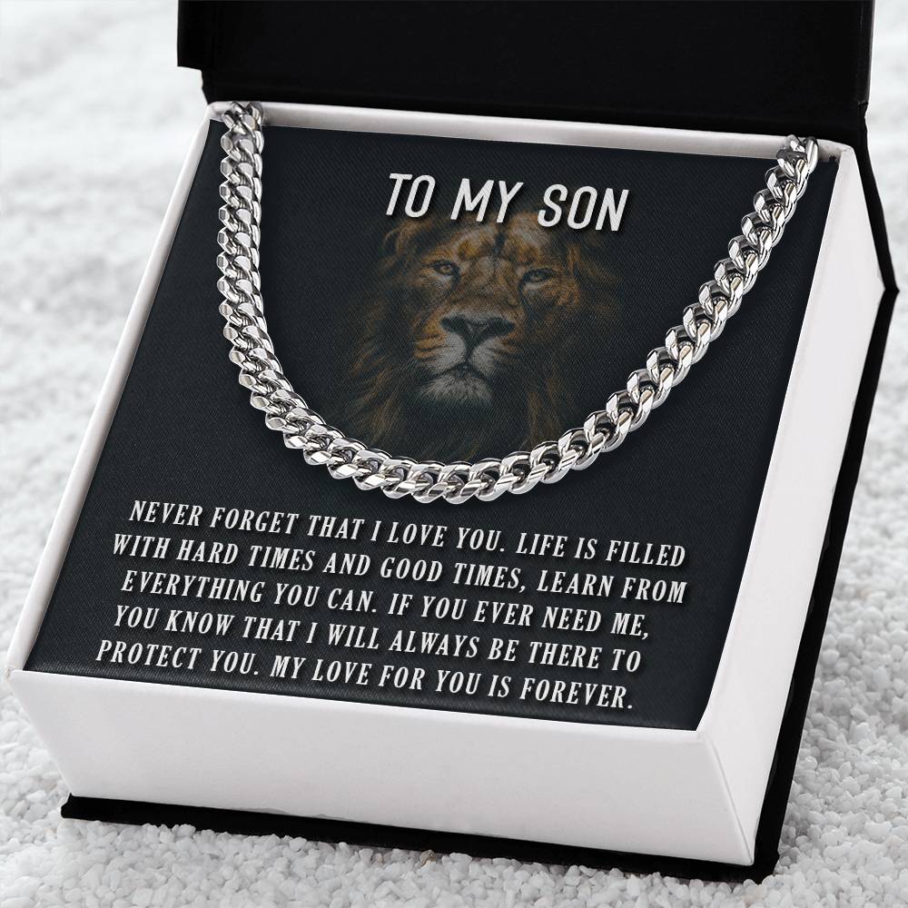 To My Son Cuban Link Chain
