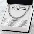 To My Amazing Boyfriend Necklace Gift From Girlfriend Anniversary Necklace Boyfriend Birthday Gift Christmas Gift Cuban Link Chain