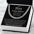 To My Man Necklace Promise Necklace Gift For Him Boyfriend Birthday Jewelry Gift Romantic Gift From Girlfriend Cuban Link Chain