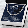 To My Son - Keeping To The Shadows Form Dad  Cuban Link Chain Necklace
