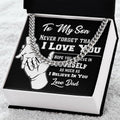 Gift For Son Never Forget That I Love You Cross Necklace Cuban Link Chain