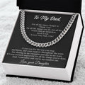 To My Dad Cuban Chain Necklace Gift For Dad From Daughter Father's Day Gift Dad Birthday Present Cuban Link Chain