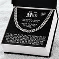To My Man For Eternity Chain Link Necklace Cuban Link Chain