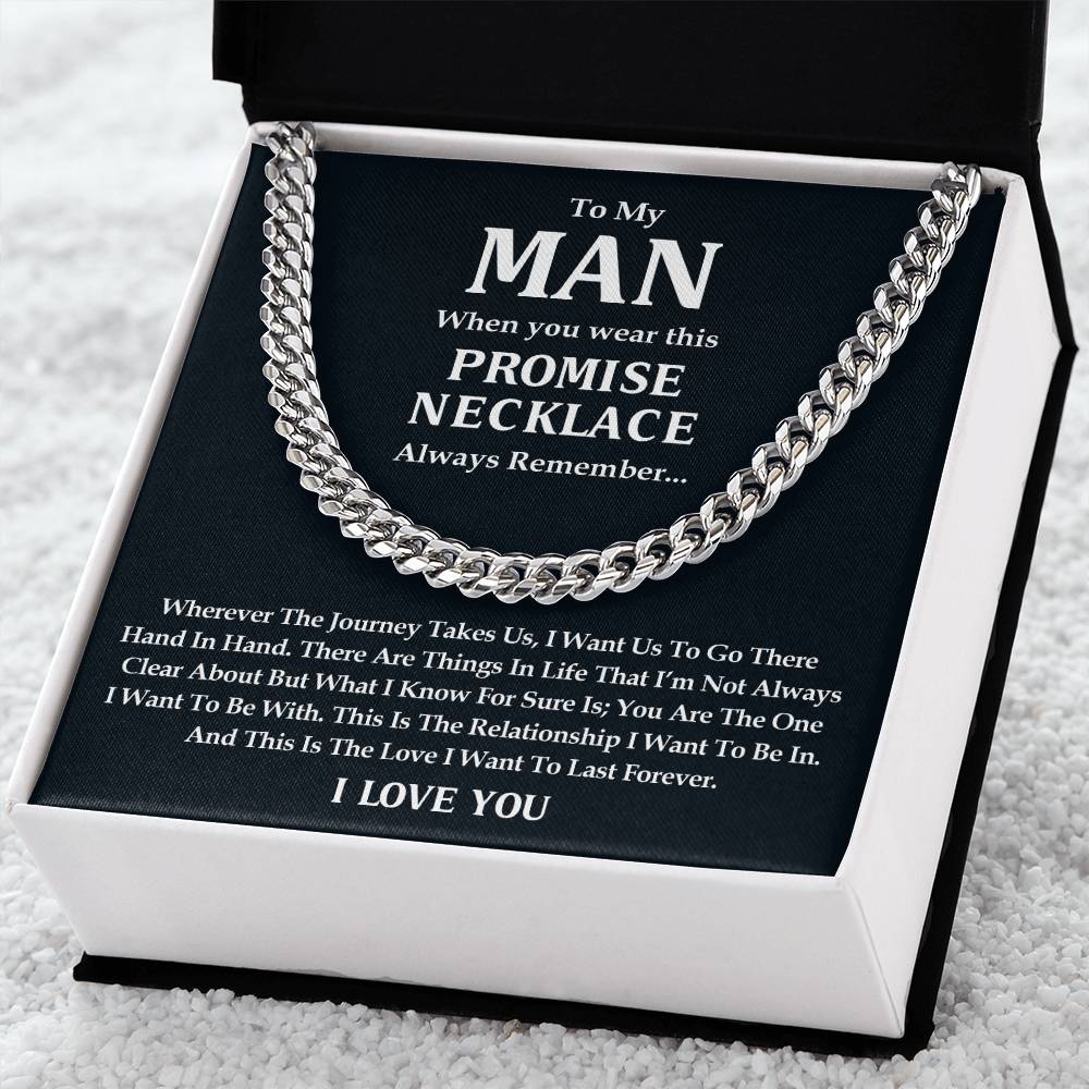 To My Man  Cuban Link Chain Necklace