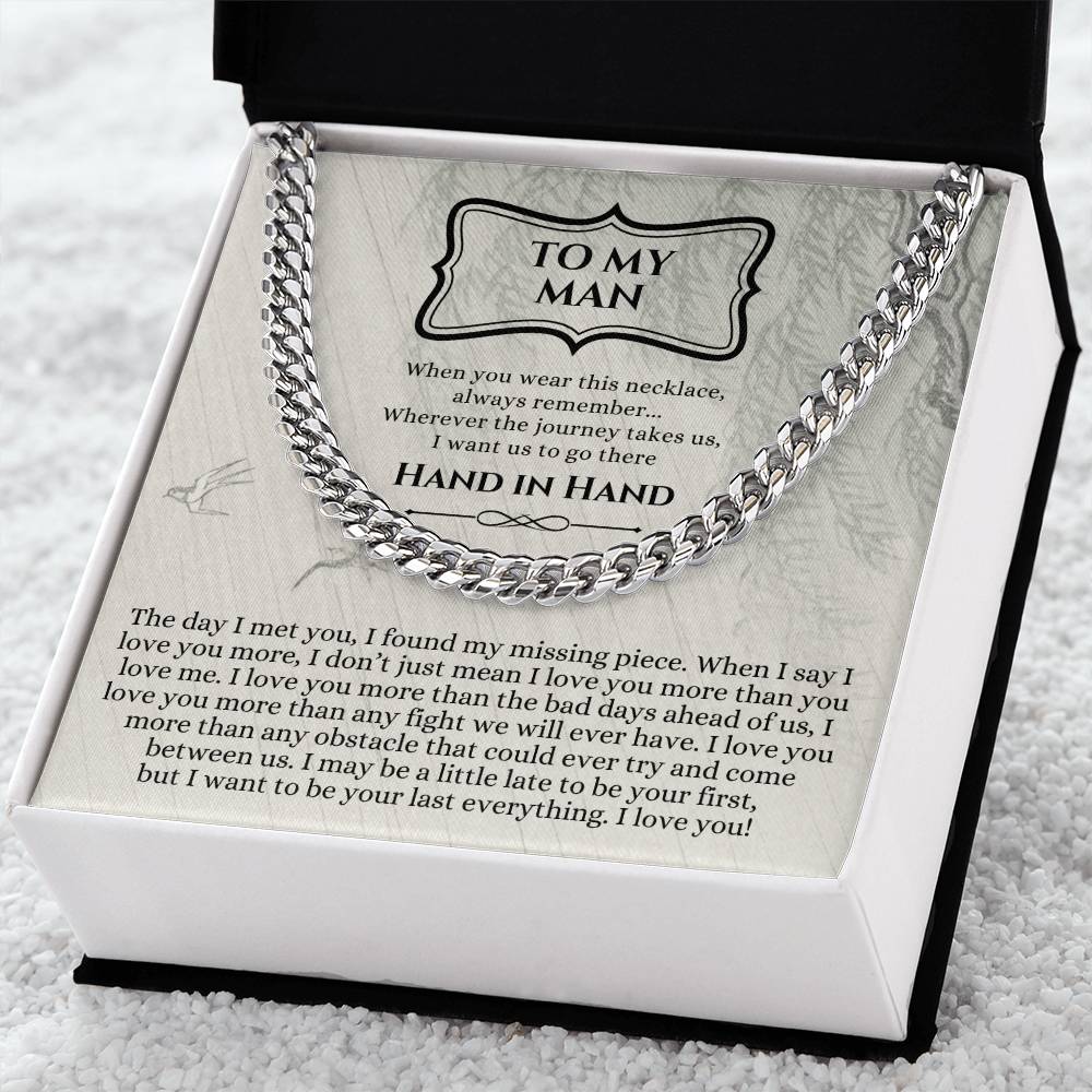 Valentines Day Gift For Him Chain Necklace Gift For Him Promise Necklace Gift To My Man Birthday Gift For Boyfriend An Cuban Link Chain