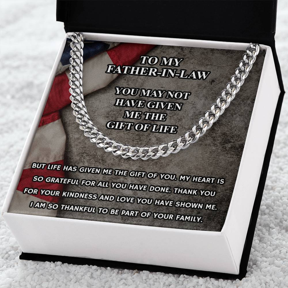 Father In Law Gift From Daughter In Law Fathers Day Gift For Father In Law Christmas Gift For Father In Law Military G Cuban Link Chain
