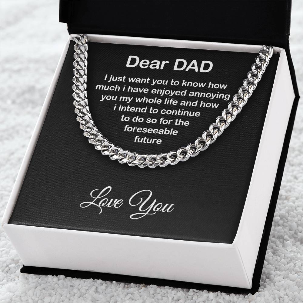 Limited Edition Gift For Dad From Daughterson To Father For Fathers Day Daddy Birthday Gifts From Daughter To Dad From Cuban Link Chain