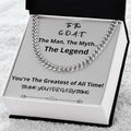 The G.O.A.T. Cuban Chain Fathers Day Birthday Christmas Gift For Men From Daughter Son Wife Girlfriend Cuban Link Chain