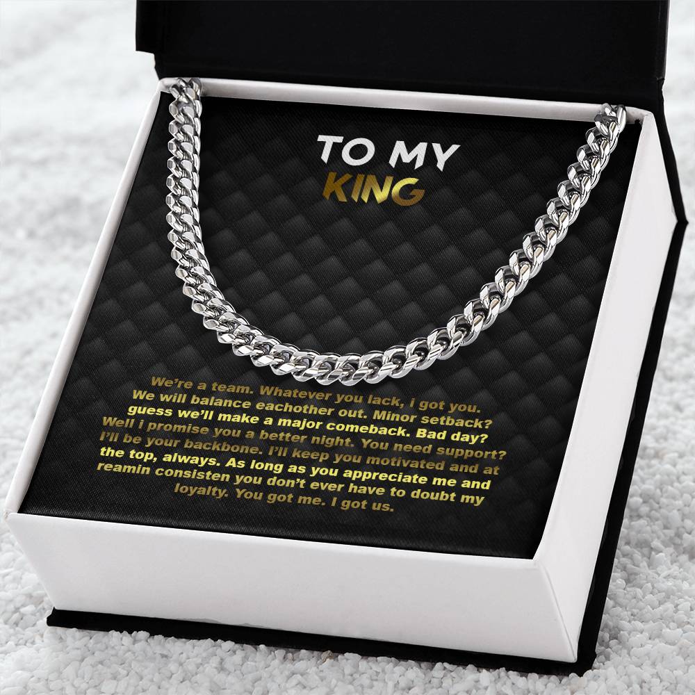 To My King Cuban Link Chain