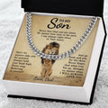 To My Son Cuban Chain Necklace Dad To Son Necklace Sentimental Gift For Son Cuban Link Chain