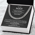 To My Man Necklace Promise Necklace For Him Anniversary Gift For Boyfriend Husband Cuban Link Chain