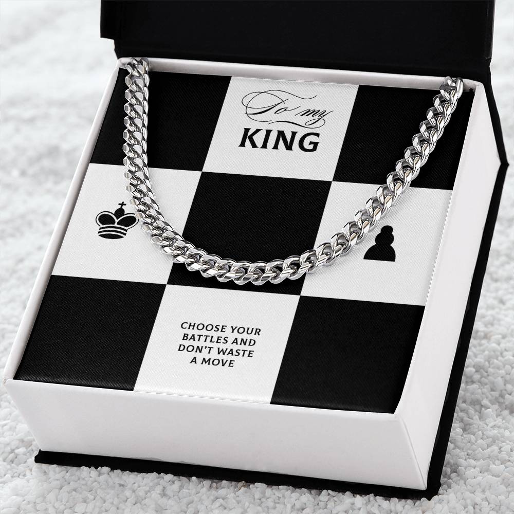 To My King Cuban Link Chain Gift To Husband   Boyfriend  Fiancé  Gifts For Him Men Chain Necklaces