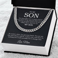 To My Son Chain Necklace Sentimental Gift From Mom Son Birthday Gift Cuban Link Chain