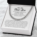 To My Dear Son - Never Forget How Much I Love You Chain Necklace For Him For Birthday Graduation Anniversary Cuban Link Chain