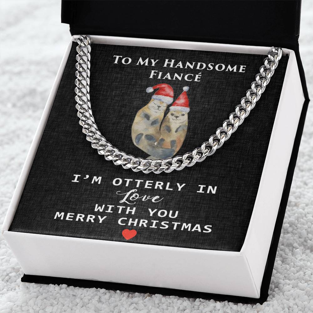 To My Handsome Fiancé Cuban Link Chain
