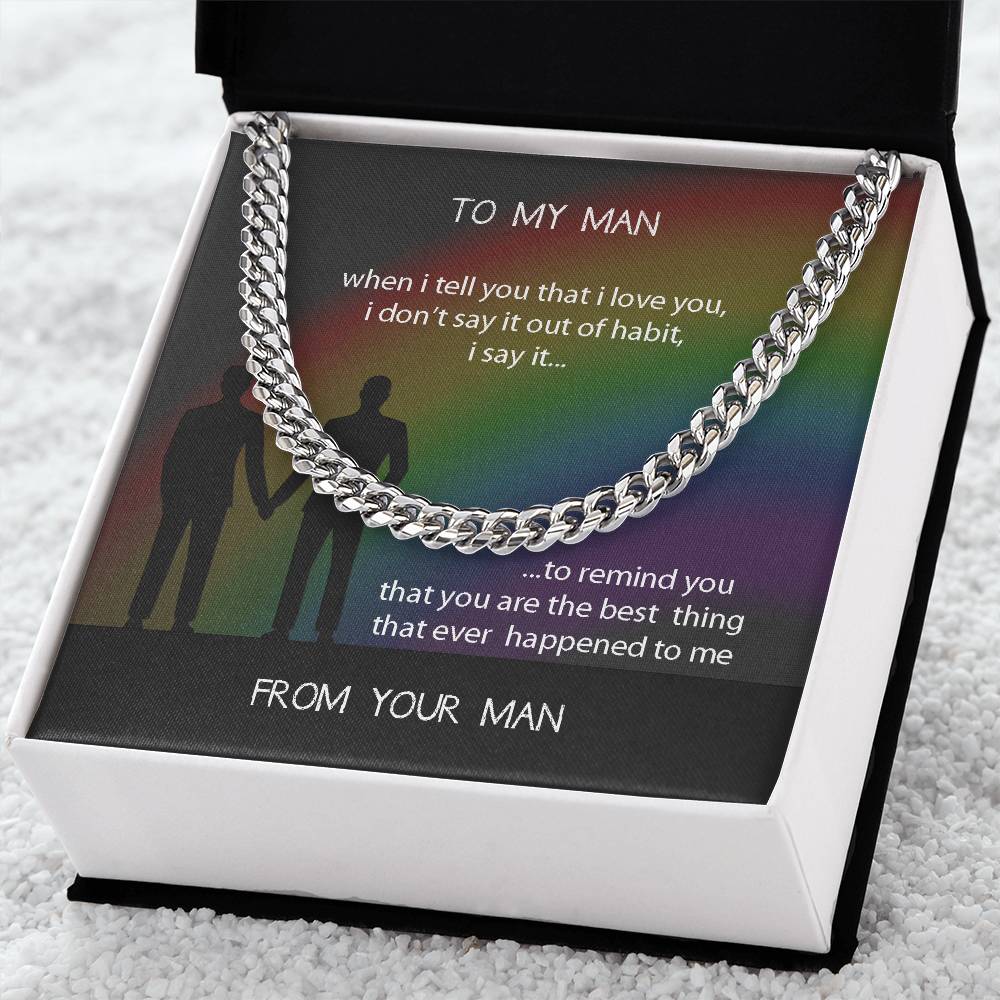To My Man Cuban Link Chain