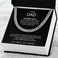 To My Dad Necklace Men Chain Necklace Gift For Dad From Daughter Father's Day Gift Dad Birthday Gift Cuban Link Chain