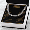 Grandson Cuban Chain Jewelry Necklace For Grandson Keepsake Gifts For Grandsons Personalized Gifts For Grandson Christ Cuban Link Chain