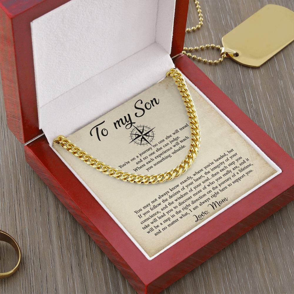 To My Son Cuban Chain Necklace Gift For Son From Mom Son Birthday Gift Cuban Link Chain