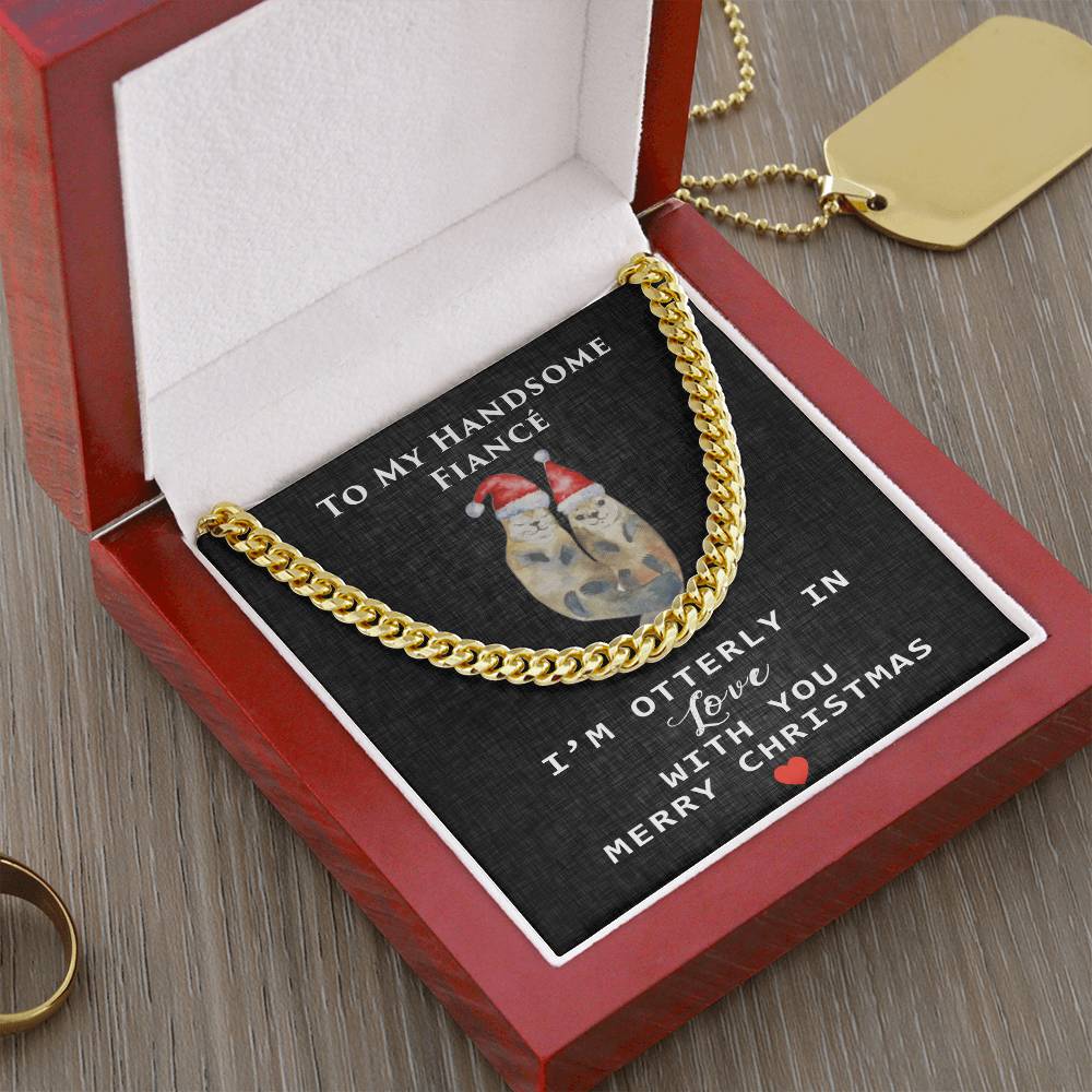 To My Handsome Fiancé Cuban Link Chain