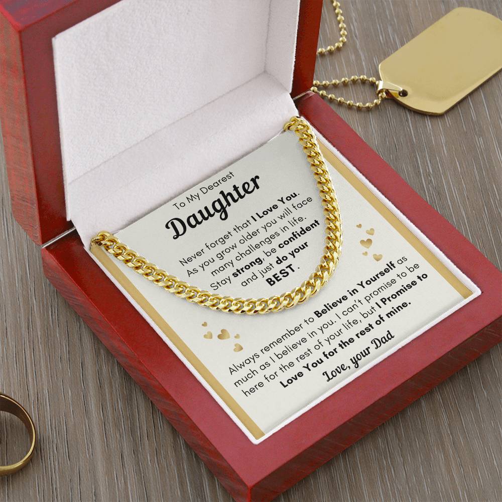 Daughter Just Do Your Best - Cuban Link Chain - Cld23