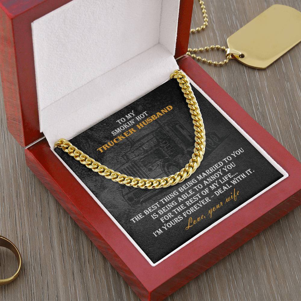 Trucker Heavy Durable Cuban Chain Mens Necklace Cuban Link Chain