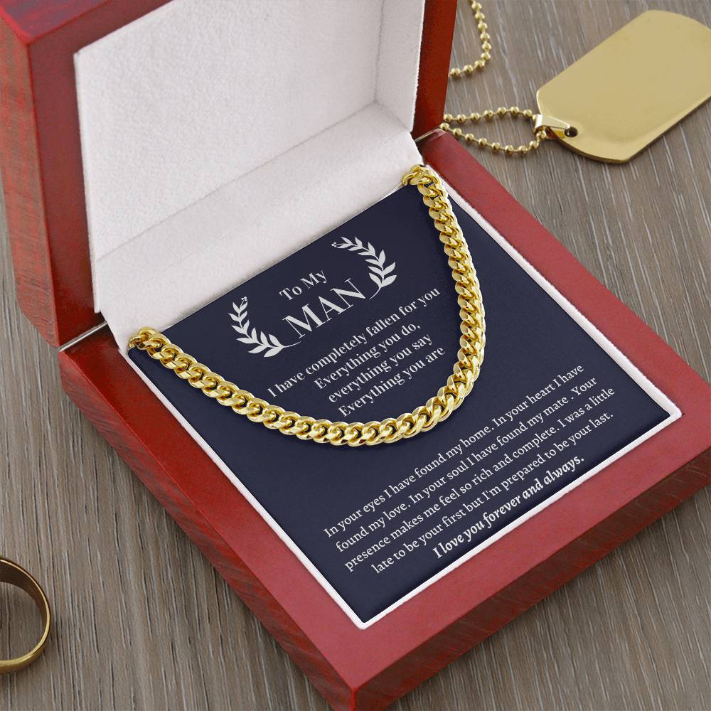 Valentine's Gift For Husband - In Your Eyes I Have Found My Home. In Your Heart I Have Found My Love Cuban Link Chain