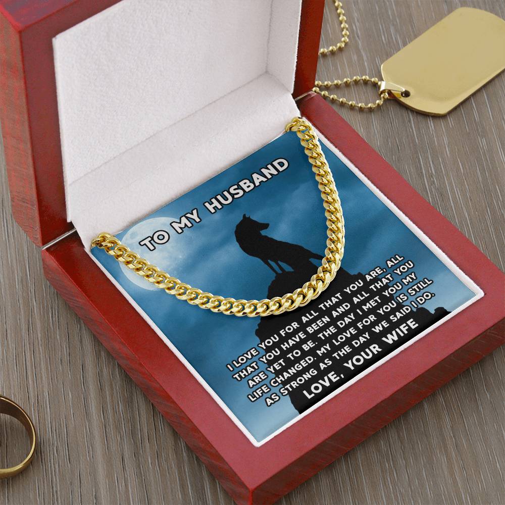 Husband Fathers Day Gift Silver Cuban Link Chain For Men Husband Birthday Gift Anniversary Gift For Husband From Wife