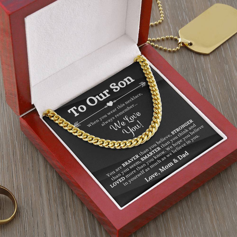Birthday Gift For Son To Our Son From Mom And Dad Son Graduation Gifts Best Gifts For Son Cuban Link Chain