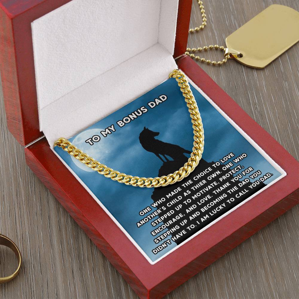 Step Dad Gift From Step Daughter Bonus Dad Gift From Bonus Son Fathers Day Sentimental Gift For Stepped Up Dad Cuban Link Chain